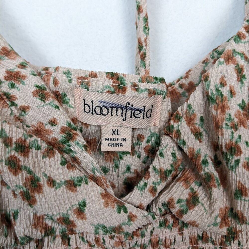 Bloomfield Floral Blouse XL Smocked Crop Long Sleeve Boho Cottagecore - Picture 6 of 7